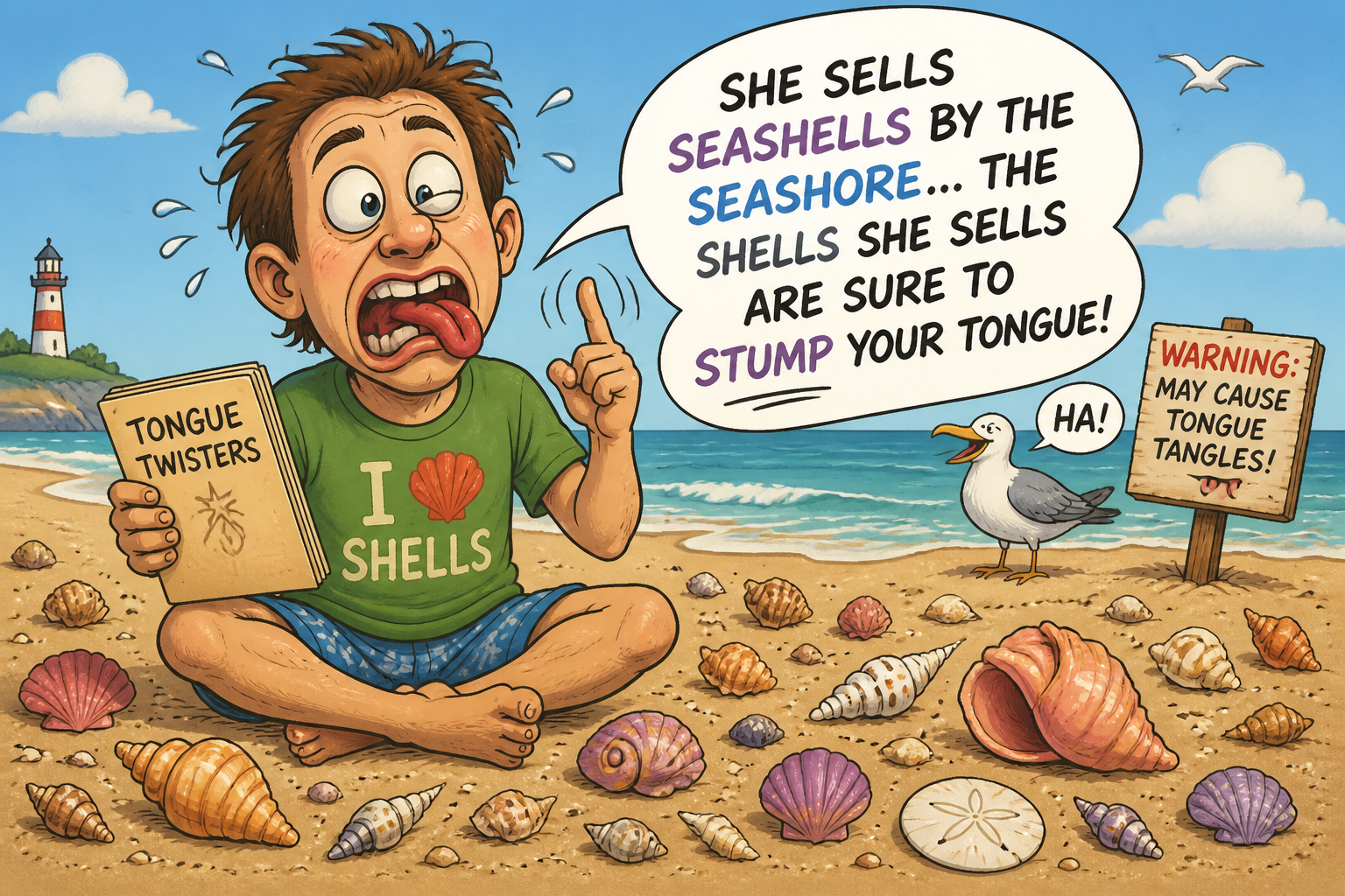 Tongue twister illustration
